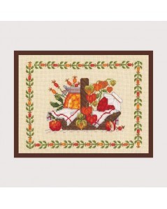 Autumn basket. Counted cross stitch embroidery kit. Le Bonheur des Dames 1042