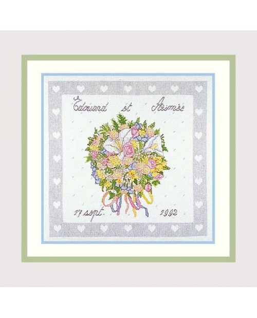 Bride's bouquet. Counted cross stitch embroidery kit. Le Bonheur des Dames 1117 Bride's bouquet. Counted cross stitch embroidery kit. Le Bonheur des Dames 1117