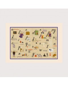 School accessories. Petit point embroidery kit. Alphabet. Le Bonheur des Dames 1138