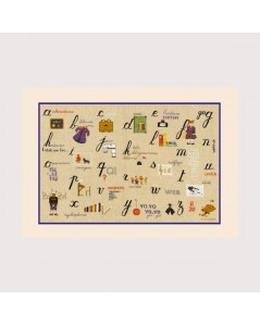 School accessories. Petit point embroidery kit. Alphabet. Le Bonheur des Dames 1138