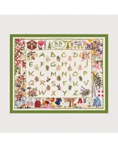 Sampler. Four Seasons. Counted cross and tent stitch embroidery kit. Le Bonheur des Dames 1142