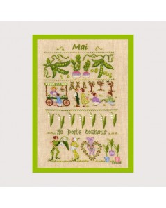 May. Counted cross stitch, petit point kit. Series of 12 months. Le Bonheur des Dames 1154
