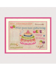 Birthday cake. Counted cross stitch embroidery kit. Le Bonheur des Dames 1157
