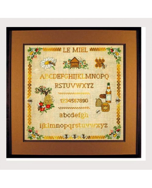 Le miel. Kit broderie point de croix sur toile de lin rustique. Le Bonheur des Dames 1172