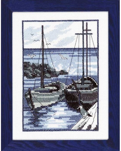 Port et bateaux. Broderie au point de croix. Permin of Copenhagen 123177 Port et bateaux. Broderie au point de croix. Permin of Copenhagen 123177