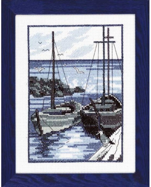 Port et bateaux. Broderie au point de croix. Permin of Copenhagen 123177