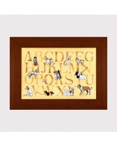 Dogs sampler embroidered in counted cross stitch, petit point. Le Bonheur des Dames 1282