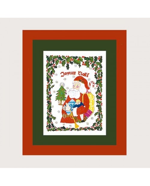 Père Noël. Kit broderie traditionnelle. Kit imprimé. Le Bonheur des Dames 1513