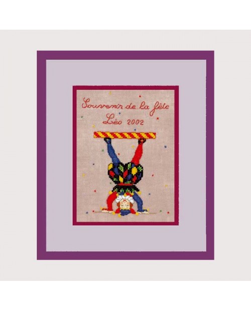Jester. Counted cross stitch, petit point embroidery. Le Bonheur des Dames 1632