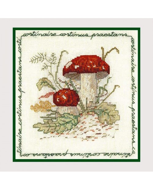 Mushroom cortinary. Counted cross stitch embroidery. Le Bonheur des Dames 1683