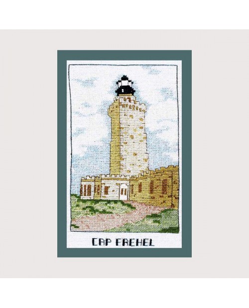 Cap Frehel's lighthouse counted cross stitch embroidery. Le Bonheur des Dames 1981