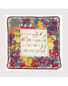 Fruits Alphabet. Printed Canvas kit. Embroidery. Le Bonheur des Dames