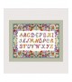 Abécédaire brodé au point de croix, point compté. Motif: alphabet en fleurs. Le Bonheur des Dames 2080