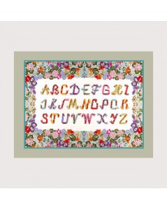 Sampler with flower border