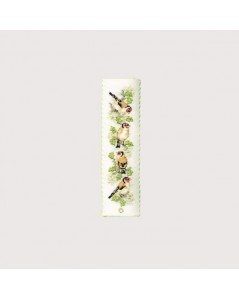 Bookmark Goldfinches. Counted cross stitch embroidery kit. Textile Heritage Collection 222209