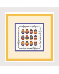 April Happy Easter. Coloured eggs. Counted embroidery kit. Le Bonheur des Dames. 2229