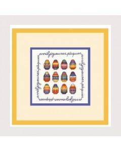 Kit broderie point de croix, point compté. Les œufs de Pâques, colorés. 2229