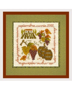 Vineyard. Fall motive to embroider by cross stitch. Kit Le Bonheur des Dames 2236.