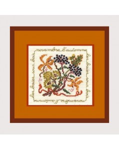 Picture embroidered y counted cross stitch. November and berries. Tones of autumn. Le Bonheur des  Dames 2241