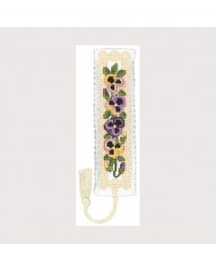 Bookmark kit Pansies. Embroidery kit. Textile Heritage Collection
