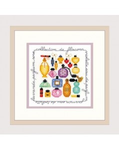Perfumes. Counted cross stitch embroidery. Coloured bottles of perfumes. Le Bonheur des Dames 2248