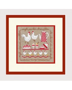 Hens. Counted cross stitch kit. Le Bonheur des Dames. Kit n° 2256