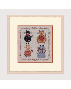 Miniature Collection Chats. Broderie au point de croix, point compté sur toile Aïda de lin. Le Bonheur des Dames 2271