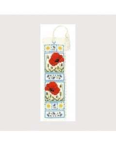 Bookmark kit poppies. Counted cross stitch embroidery. Textile Heritage Collection 227648