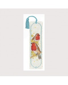Bookmark kit Robins. Embroidery kit. Textile Heritage Collection