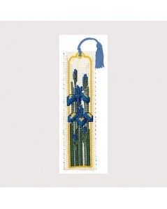 Marque-page brodé au point de croix. Iris. Textile Heritage Collection