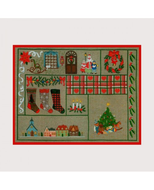 Victorain Christmas. Satin stitch embroidery kit by Le Bonheur des Dames 2583