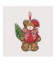 Bear with a tartan bow-tie. Counted cross stitch embroidery kit. Christmas décorative suspension. Item n° 2632