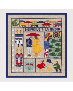Welcome March. Counted cross stitch kit on Aida fabric. Le Bonheur des Dames 2652