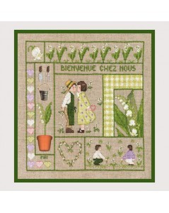 Welcome May. Counted cross stitch kit on Aida fabric. Le Bonheur des Dames 2654