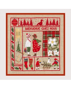 Welcome - December. Counted cross stitch embroidery kit. Welcome collection. Le Bonheur des Dames 2661