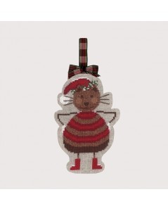 Decoration to cross stitch. Christmas cat. Embroidery kit n° 2737