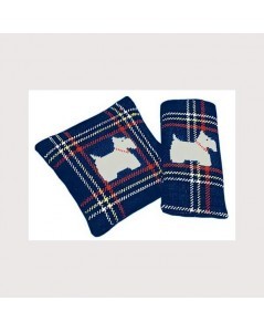 Scottish terrier navy blue