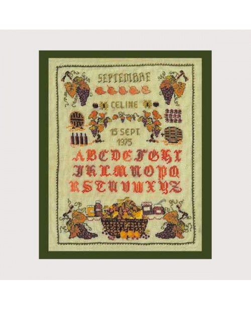 September - tableau miniature brodé au petit point. Le Bonheur des Dames 3608 September - tableau miniature brodé au petit point. Le Bonheur des Dames 3608