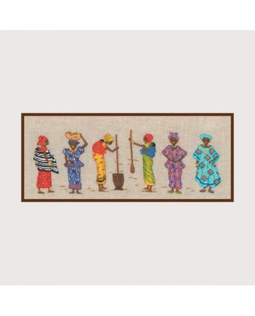 Les femmes africaines. Kit broderie petit point. Le Bonheur des Dames 3653