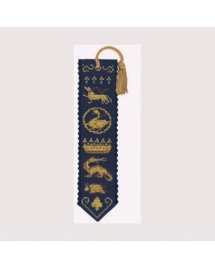 Royal Symbols. Bookmark embroidered by counted cross stitch on Aïda band. Le Bonheur des Dames 4512