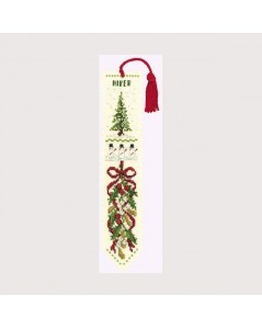 Winter. Bookmark stitched by counted cross stitch kit on Aïda fabric. Le Bonheur des Dames 4526