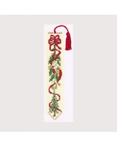 Winter ribbon bookmark. Counted cross stitch kit on cotton Aïda band. Le Bonheur des Dames 4528