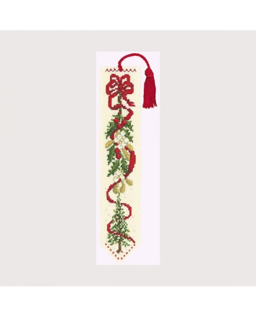 Winter ribbon bookmark. Counted cross stitch kit on cotton Aïda band. Le Bonheur des Dames 4528