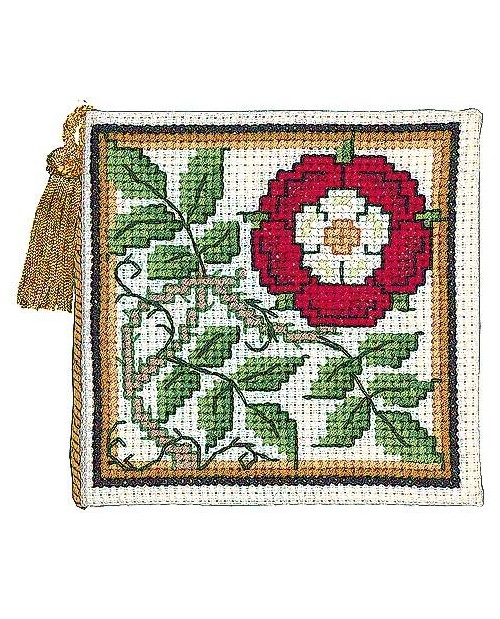 Heraldic Rose Needle case. Cross-Stitch Embroidery Kit, Counted Stitch. Textile Heritage Collection. Heraldic Rose Needle case. Cross-Stitch Embroidery Kit, Counted Stitch. Textile Heritage Collection.