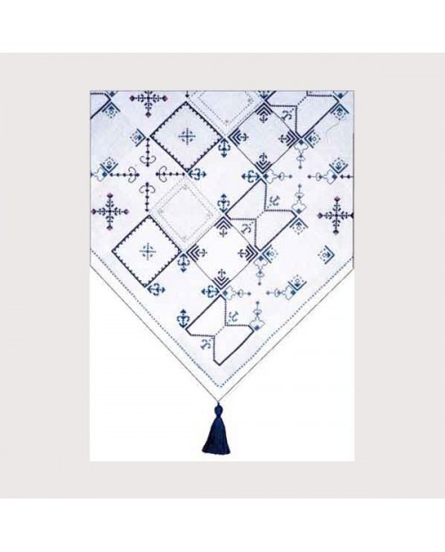 Blue mosaic tablecloth