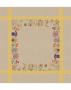 Tablecloth with flower pots motive