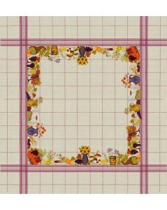 Tablecloth with autumn fruits and vegetables. Cross stitch embroidery. Le Bonheur des Dames 6034
