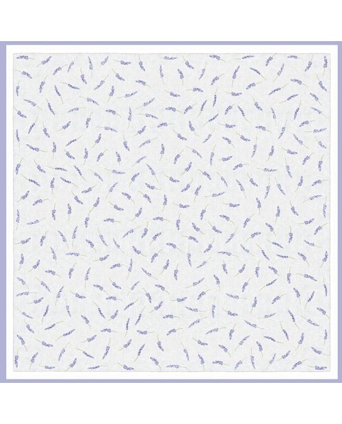 Lavender Tablecloth, white linen with printed design. Le Bonheur des Dames 6105