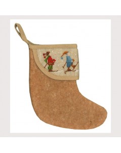 Christmas stocking with skiers border