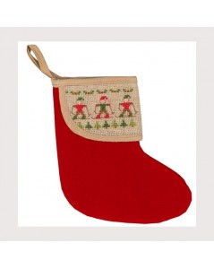 Christmas stocking with skiers border